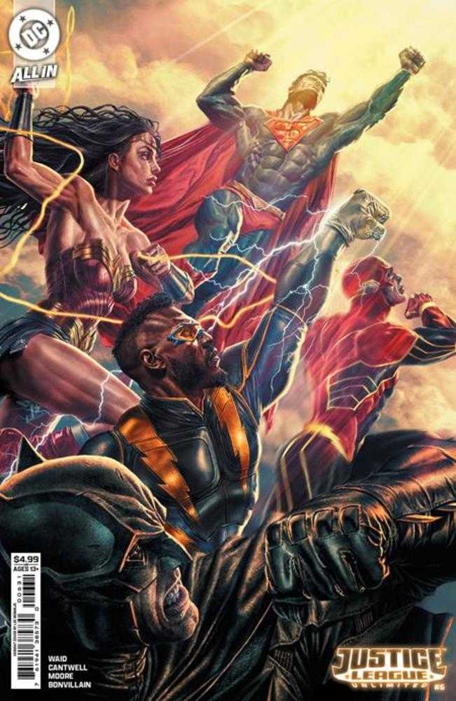 JUSTICE LEAGUE UNLIMITED #6 COVER B LEE BERMEJO CARD STOCK VARIANT (WE ARE YESTERDAY)