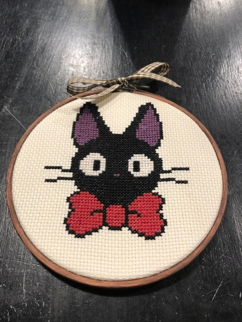 HAND MADE CROSS STITCH JIJI IN HOOP