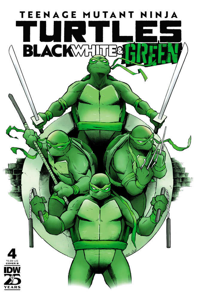 TEENAGE MUTANT NINJA TURTLES: BLACK, WHITE, AND GREEN #4 VARIANT B (GARBETT)