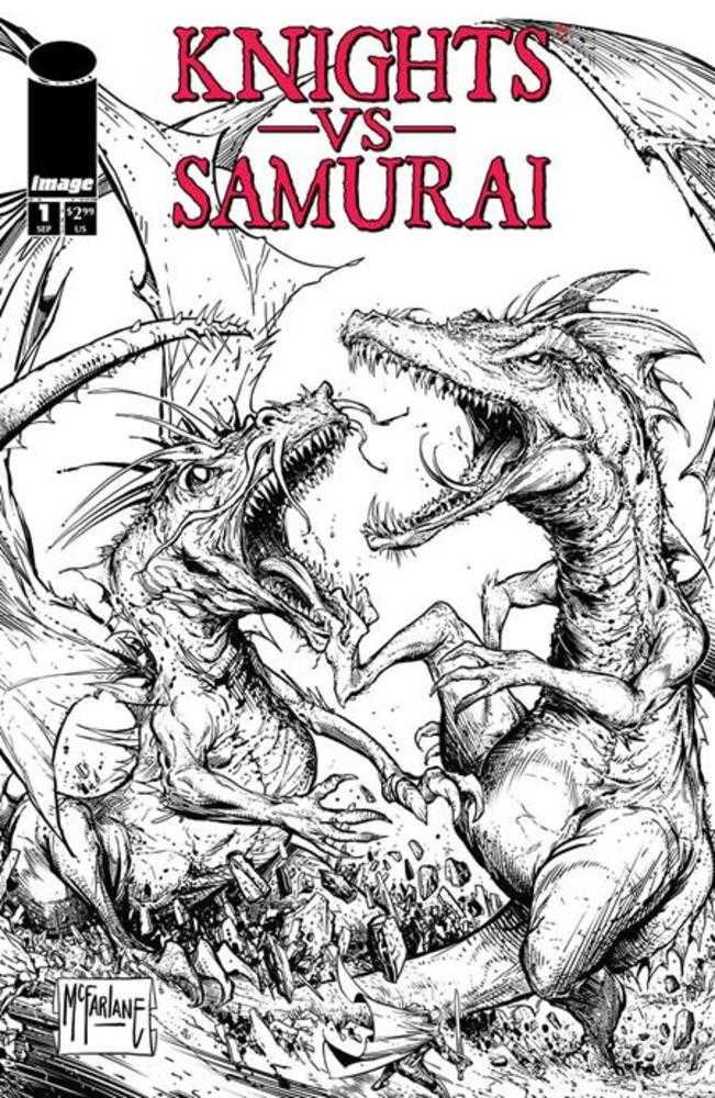 KNIGHTS VS SAMURAI #1 COVER C TODD MCFARLANE BLACK & WHITE VARIANT