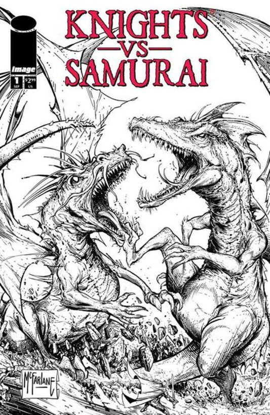 KNIGHTS VS SAMURAI #1 COVER C TODD MCFARLANE BLACK & WHITE VARIANT