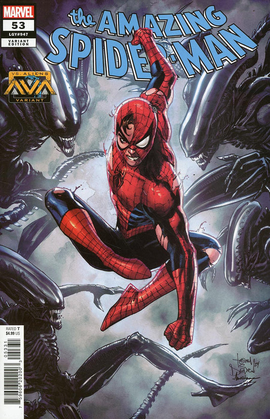 AMAZING SPIDER-MAN #53 TONY DANIEL MARVEL VS ALIEN VARIANT