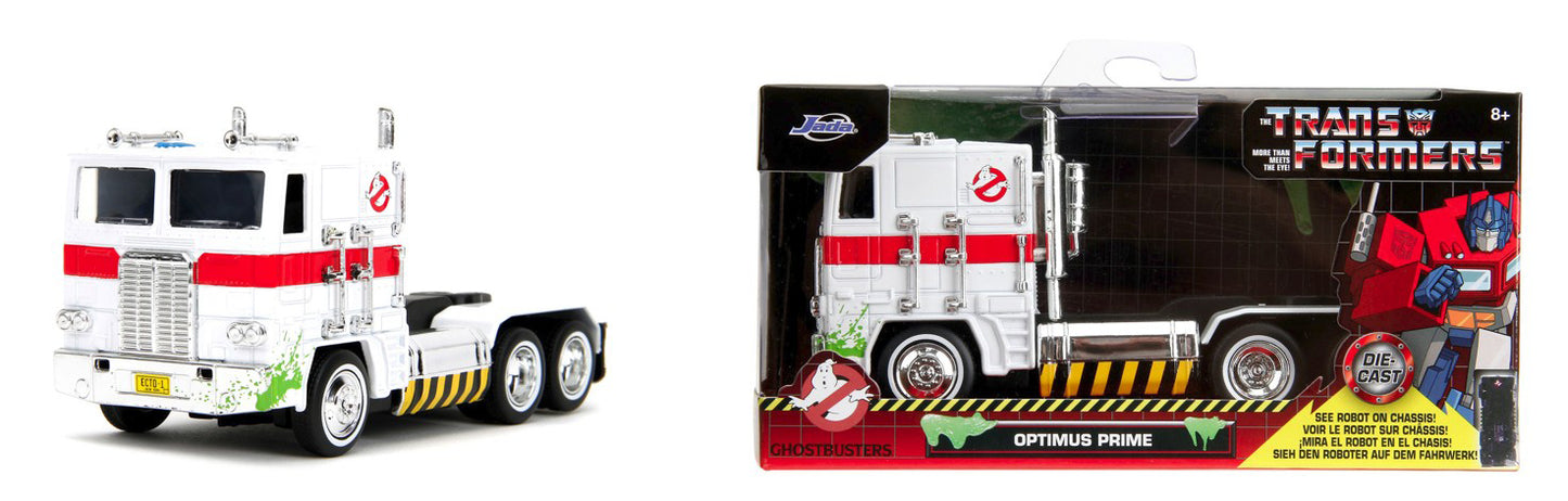 TRANSFORMERS 1/32 OPTIMUS PRIME TRUCK ECTO-1 DIE-CAST